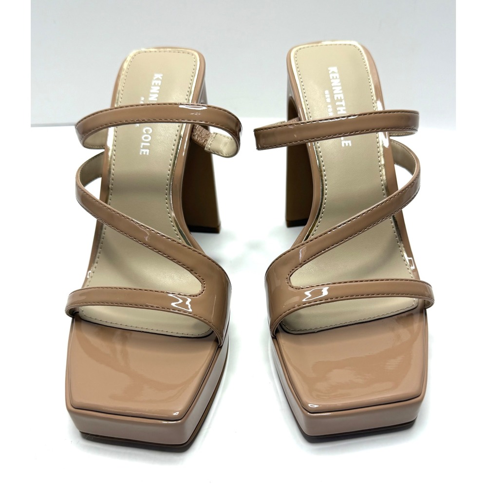 Kenneth Cole New York Womens Tala Asymmetrical Platform Sandals Buff Size 7M NWT